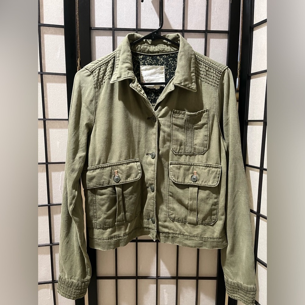 ANTHROPOLOGIE MAISIE Olive Green CARGO/ Utility BUTTON UP Jacket WOMENS SIZE XS